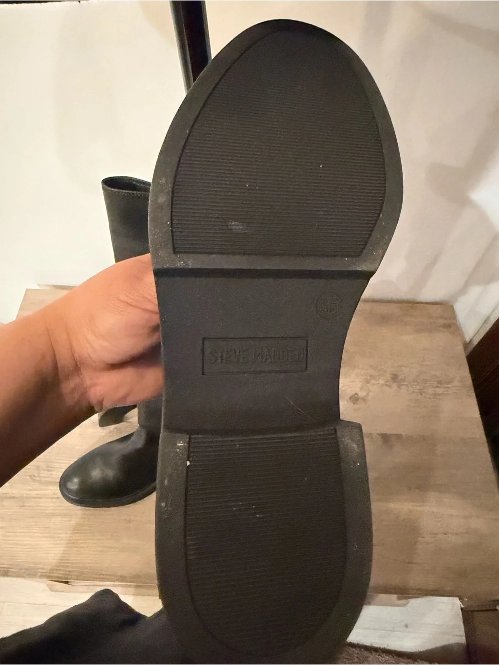 Steve Madden Black Knee High Riding Boots Size 6.5 Side Zip
